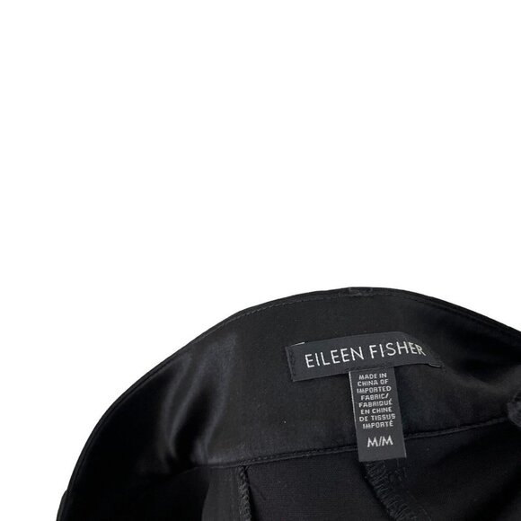 Eileen Fisher Medium Black Dress Pants Tapered Crop Wool Blend Stretch Womens - Picture 3 of 7